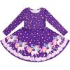 imageQuedoris Girls Dress Unicorn Printed Casual Party Twirly Dress for Kids in 2t to 10 YearsStars Unicorn