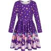 imageQuedoris Girls Dress Unicorn Printed Casual Party Twirly Dress for Kids in 2t to 10 YearsStars Unicorn