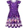 imageQuedoris Girls Dress Unicorn Printed Casual Party Twirly Dress for Kids in 2t to 10 YearsStars Unicorn Cap