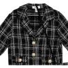 imageSpeechless Girls 2Piece Cropped Boucle Plaid Blazer Jacket and Skater Skirt SetBlack Plaid