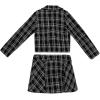 imageSpeechless Girls 2Piece Cropped Boucle Plaid Blazer Jacket and Skater Skirt SetBlack Plaid
