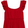 imageSpeechless Girls Dobby Jacquard Flutter Sleeve Tiered Ruffle Skirt Knee Length DressApple Red