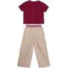 imageSpeechless Girls Short Sleeve Cotton Baby Tee and Striped Pants SetBerryTaupe