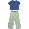 imageSpeechless Girls Short Sleeve Cotton Baby Tee and Striped Pants SetSageBlue