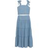 imageSpeechless Girls Sleeveless Cropped Top and Maxi Tiered Skirt SetLight Denim