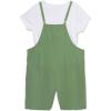 imageSpeechless Girls Sleeveless Romper and Short Sleeve Tee SetSageWhite