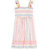 imageSpeechless Girls Striped CottonLinen Smocked Dress with Tassel Trim ampamp Flounce HemStripes