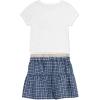 imageSpeechless Girls Tee With Plaid Boxer Skirt SetIvoryNavy