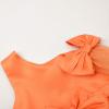 imageUhnice Flower Girl Dress Floral Butterfly Tulle Tutu Bowknot for Wedding Birthday PartyOrange