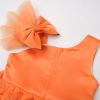 imageUhnice Flower Girl Dress Floral Butterfly Tulle Tutu Bowknot for Wedding Birthday PartyOrange