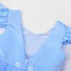 imageUhnice Flower Girl Dress Flutter Sleeve Tulle Dress with Pearl for Wedding Birthday PartyBlue
