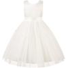 imageUhnice Flower Girl Dress Satin Ball Gown for Wedding Party with BowknotIvory