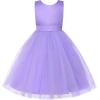 imageUhnice Flower Girl Dress Satin Ball Gown for Wedding Party with BowknotPurple