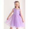 imageUhnice Flower Girl Dress Satin Ball Gown for Wedding Party with BowknotPurple