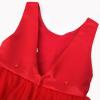 imageUhnice Flower Girl Dress Satin Ball Gown for Wedding Party with BowknotRed