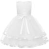imageUhnice Flower Girl Dress Sleeveless Tulle Tutu Beaded Embroidery for Wedding Birthday PartyWhite