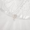 imageUhnice Flower Girl Dress Sleeveless Tulle Tutu Beaded Embroidery for Wedding Birthday PartyWhite