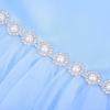 imageUhnice Flower Girl Pearl Dress Tulle Ball Gown Bow Prom with Heart Cutout for Wedding Birthday PartyBlue