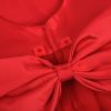 imageUhnice Flower Girl Pearl Dress Tulle Ball Gown Bow Prom with Heart Cutout for Wedding Birthday PartyRed
