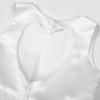 imageUhnice Flower Girl Pearl Dress Tulle Ball Gown Bow Prom with Heart Cutout for Wedding Birthday PartyWhite