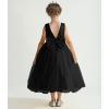 imageUhnice Flower Girl Pearls Dress VBack Tulle Ball Gown Satin Prom with BowKnot for Wedding Pageant Birthday PartyBlack
