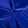 imageUhnice Flower Girl Pearls Dress VBack Tulle Ball Gown Satin Prom with BowKnot for Wedding Pageant Birthday PartyNavy Blue