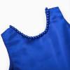imageUhnice Flower Girl Pearls Dress VBack Tulle Ball Gown Satin Prom with BowKnot for Wedding Pageant Birthday PartyNavy Blue