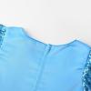 imageUhnice Flower Girl Sequin Dress Puff Sleeve Rainbow Dress for Wedding PartyBlue