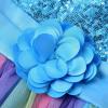 imageUhnice Flower Girl Sequin Dress Puff Sleeve Rainbow Dress for Wedding PartyBlue