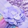 imageUhnice Flower Girl Sequin Dress Puff Sleeve Rainbow Dress for Wedding PartyPurple