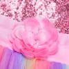 imageUhnice Flower Girl Sequin Dress Puff Sleeve Rainbow Dress for Wedding PartyRainbow Pink