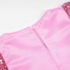 imageUhnice Flower Girl Sequin Dress Puff Sleeve Rainbow Dress for Wedding PartyRainbow Pink