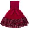 imageUhnice Flower Girl Sequin Dress Sleeveless Tulle Dress for Wedding Birthday PartyRed