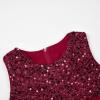 imageUhnice Flower Girl Sequin Dress Sleeveless Tulle Dress for Wedding Birthday PartyRed
