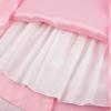 imageUhnice Flower Girl Sequin Pearl Dress Flutter Sleeve Midi Dress Tulle Bow Back for Wedding PartyPink