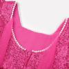imageUhnice Flower Girl Sequin Pearl Dress Flutter Sleeve Midi Dress Tulle Bow Back for Wedding PartyRose