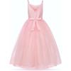 imageUhnice Flower Girl Spaghetti Strap Dress ALine Ball Gown Tulle Dresses for Wedding Birthday PartyPale Pink