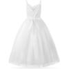imageUhnice Flower Girl Spaghetti Strap Dress ALine Ball Gown Tulle Dresses for Wedding Birthday PartyWhite