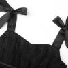 imageUhnice Flower Girls Pearl Dress Toddler Tulle Dresses with Bow Shoulder Straps for Wedding PartyBlack