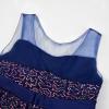 imageUhnice Flower Girls Sequin Dress VBack Tulle Ball Gown for Wedding PartyNavy Blue