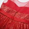 imageUhnice Flower Girls Sequin Dress VBack Tulle Ball Gown for Wedding PartyRed