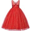 imageUhnice Flower Girls Sequin Dress VBack Tulle Ball Gown for Wedding PartyRed