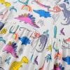 imageUhnice Girls Casual Dress Dinosaur Summer Dress Short Sleeve SundressWhite
