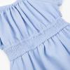 imageUhnice Girls Summer Casual Dress Bow Tie Back Dresses Off Shoulder Ruffled HemBlue