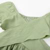 imageUhnice Girls Summer Casual Dress Bow Tie Back Dresses Off Shoulder Ruffled HemGreen