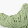 imageUhnice Girls Summer Casual Dress Bow Tie Back Dresses Off Shoulder Ruffled HemGreen