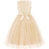 imageUhnice Sequin Sleeveless Tulle Mesh Flower Girl Party DressBeige