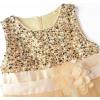 imageUhnice Sequin Sleeveless Tulle Mesh Flower Girl Party DressBeige