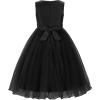 imageUhnice Sequin Sleeveless Tulle Mesh Flower Girl Party DressBlack
