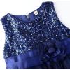 imageUhnice Sequin Sleeveless Tulle Mesh Flower Girl Party DressNavy Blue